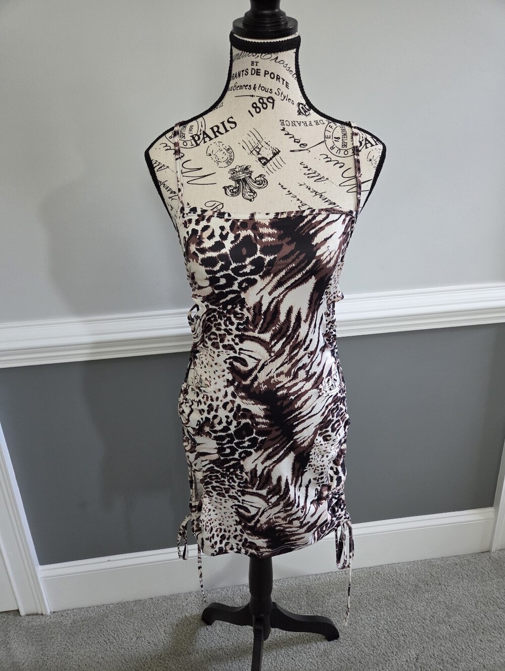 Animal Print Dress With Side Cutouts
